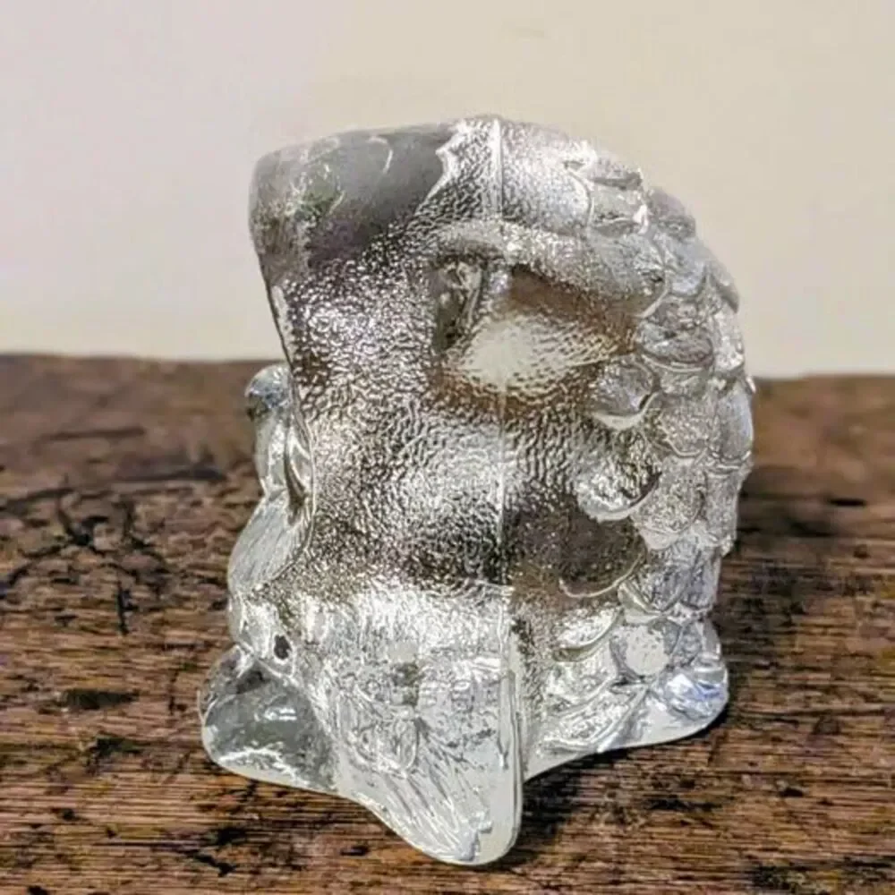 Vintage Clear Glass Owl Figurine